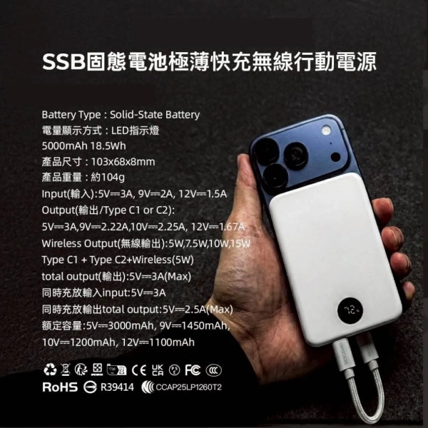 5000mAh快充行動電源-科技業員工禮品