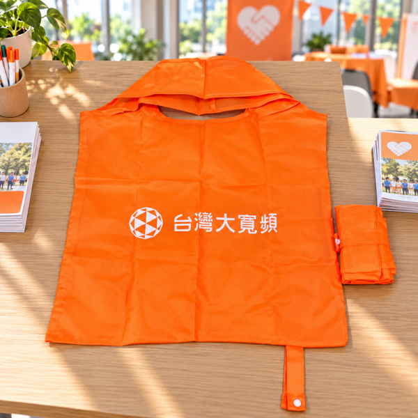 電信寬頻品牌客製摺疊購物袋宣傳贈品